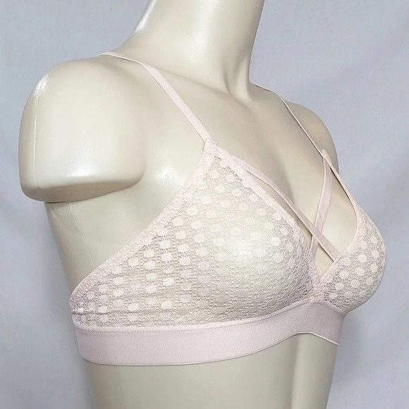Sweet Treats Strappy Circle Lace Bralette Bra Size SMALL Light Peach  New with T - Picture 2 of 3